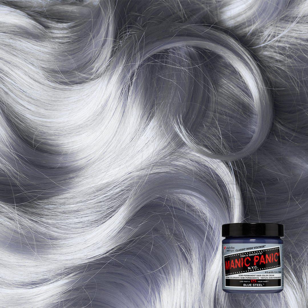 Blue Steel™ - Classic High Voltage® - - Tish & Snooky's Manic Panic, gray, grey, silver, icey, metallic, smokey, smoky, smoke, gunmetal, steel grey, steel gray, icy, semi permanent hair color, hair dye