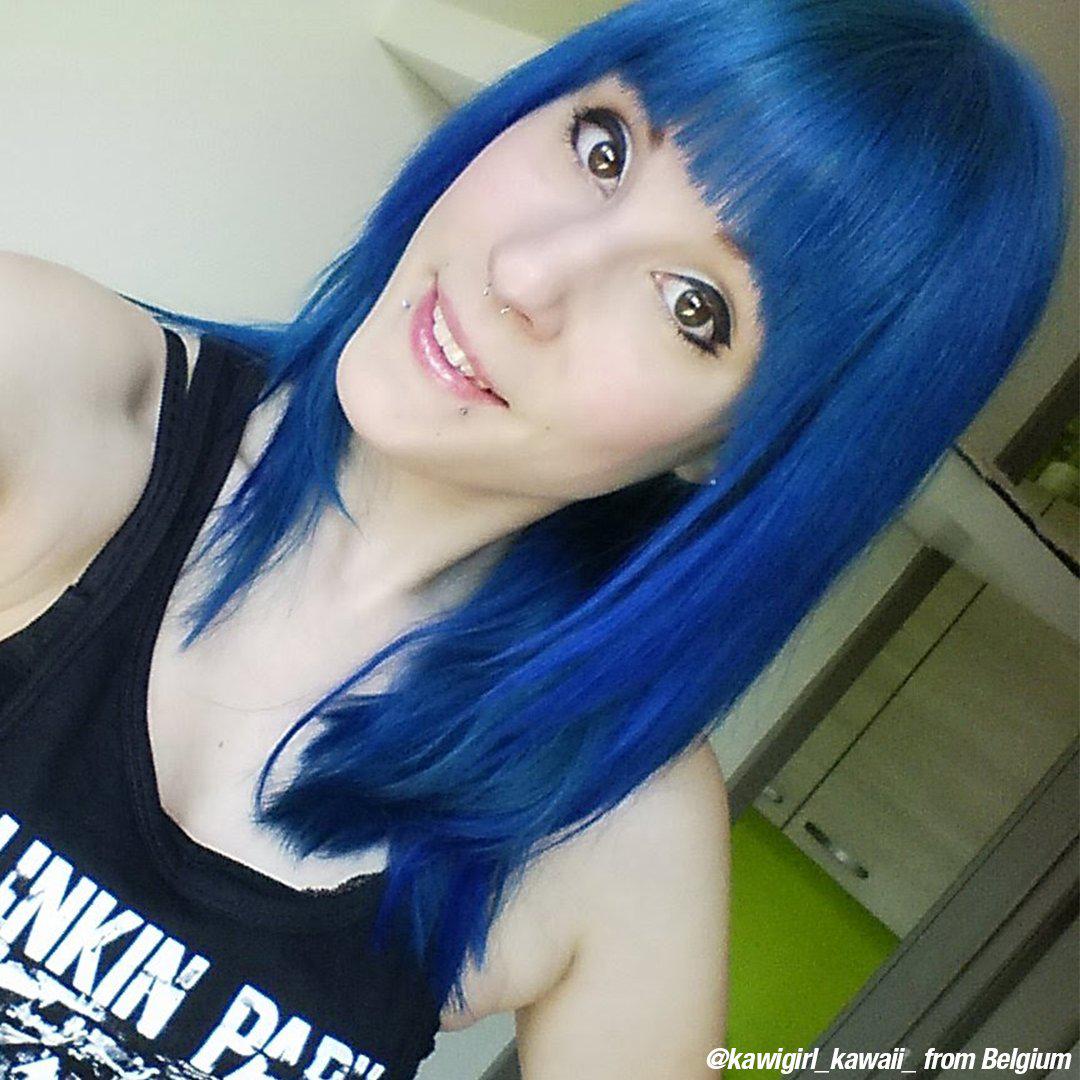 After Midnight® - Amplified™ - Denim blue, dark blue, navy blue, dark teal, green based blue, bleu, blu, semi permanent hair color, hair dye, @kawigirl_kawaii_