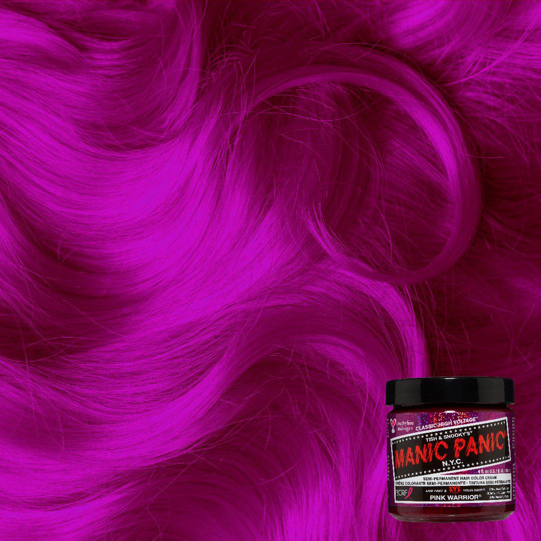 Pink Warrior™ - Classic High Voltage® - Tish & Snooky's Manic Panic, cool toned pink, cool pink, medium pink, hot pink, neon pink, UV pink, pink, semi permanent hair color, hair dye