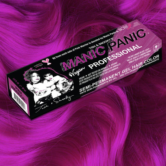 Manic Panic Pink Warrior, Hair swatch, Fuschia Pink, Hot Pink