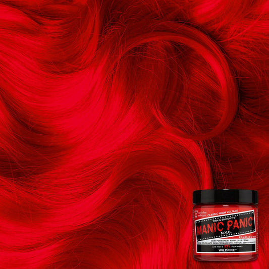 Wildfire™ - Classic High Voltage® - Tish & Snooky's Manic Panic, hot, reddish-orange hair dye, vibrant, red orange, bright, vivid, ultimate primary red, orange red, maroon, 