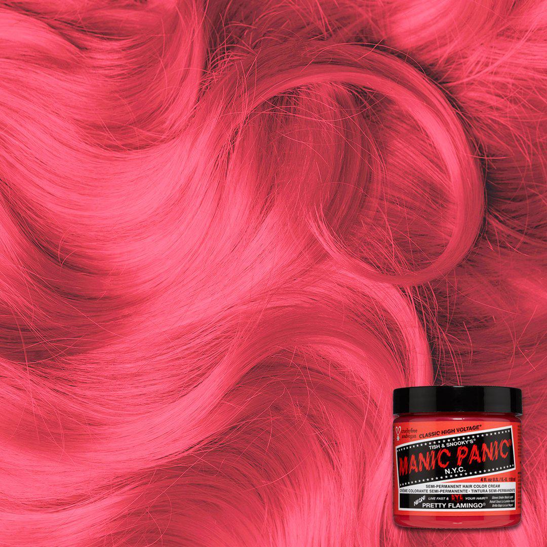 Pretty Flamingo™ - Classic High Voltage® - Tish & Snooky's Manic Panic, peach, pink, orangey pink, orangy pink, pinkish orange, rose, neon peach, bright peach, watermelon, UV pink, UV peach, semi permanent hair color, hair dye