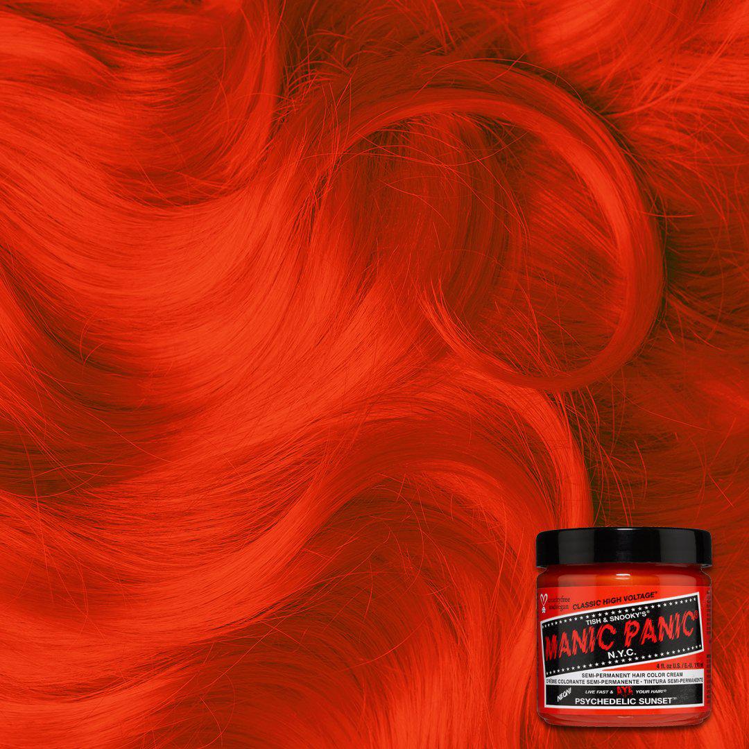 Psychedelic Sunset™ - Classic High Voltage® - Tish & Snooky's Manic Panic, orange, bright orange, red orange, fire orange, fiery orange, pumpkin orange, semi permanent hair dye, hair color