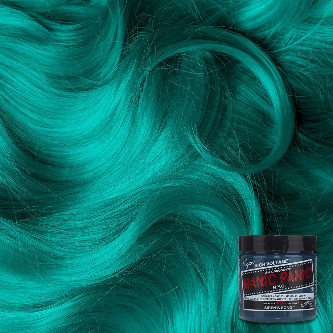 Siren's Song™ - Classic High Voltage® - Tish & Snooky's Manic Panic, neon blue green, mermaid blue, turquoise, blue green, sea green, ocean green, sea foam green, semi permanent hair color, hair dye